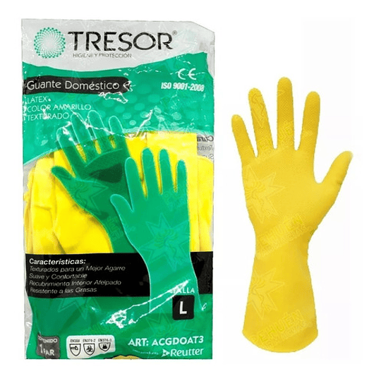 Guantes Domésticos Color Amarillo -talla L M S Pack 12 Unid