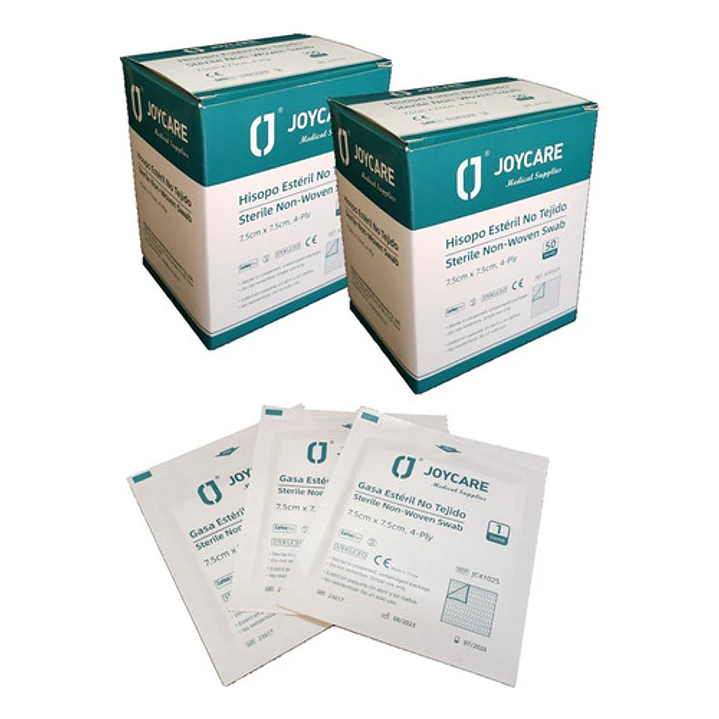 Gasa Estéril 7,5x7,5 Cm - Pack 100 Unid. Selladas - Ekipomed 1