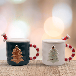 Pack Dúo Navideño – Tazones con Tapa y Cuchara