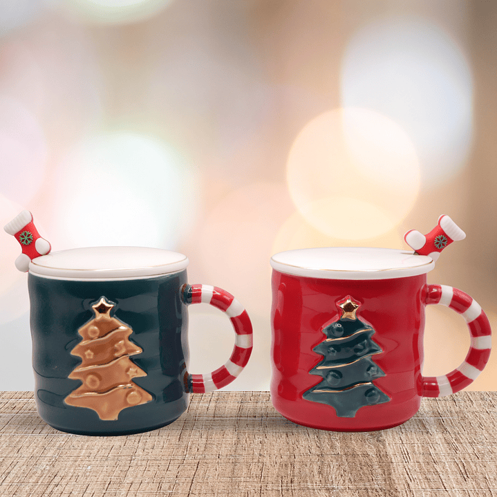 Pack Dúo Navideño – Tazones con Tapa y Cuchara 2