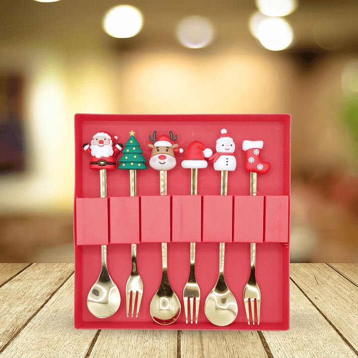 Cubiertos Navideños 2 Opciones a Escoger (6 Piezas cada opción) 1