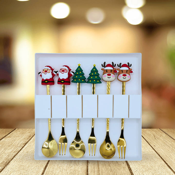 Cubiertos Navideños 2 Opciones a Escoger (6 Piezas cada opción) 3