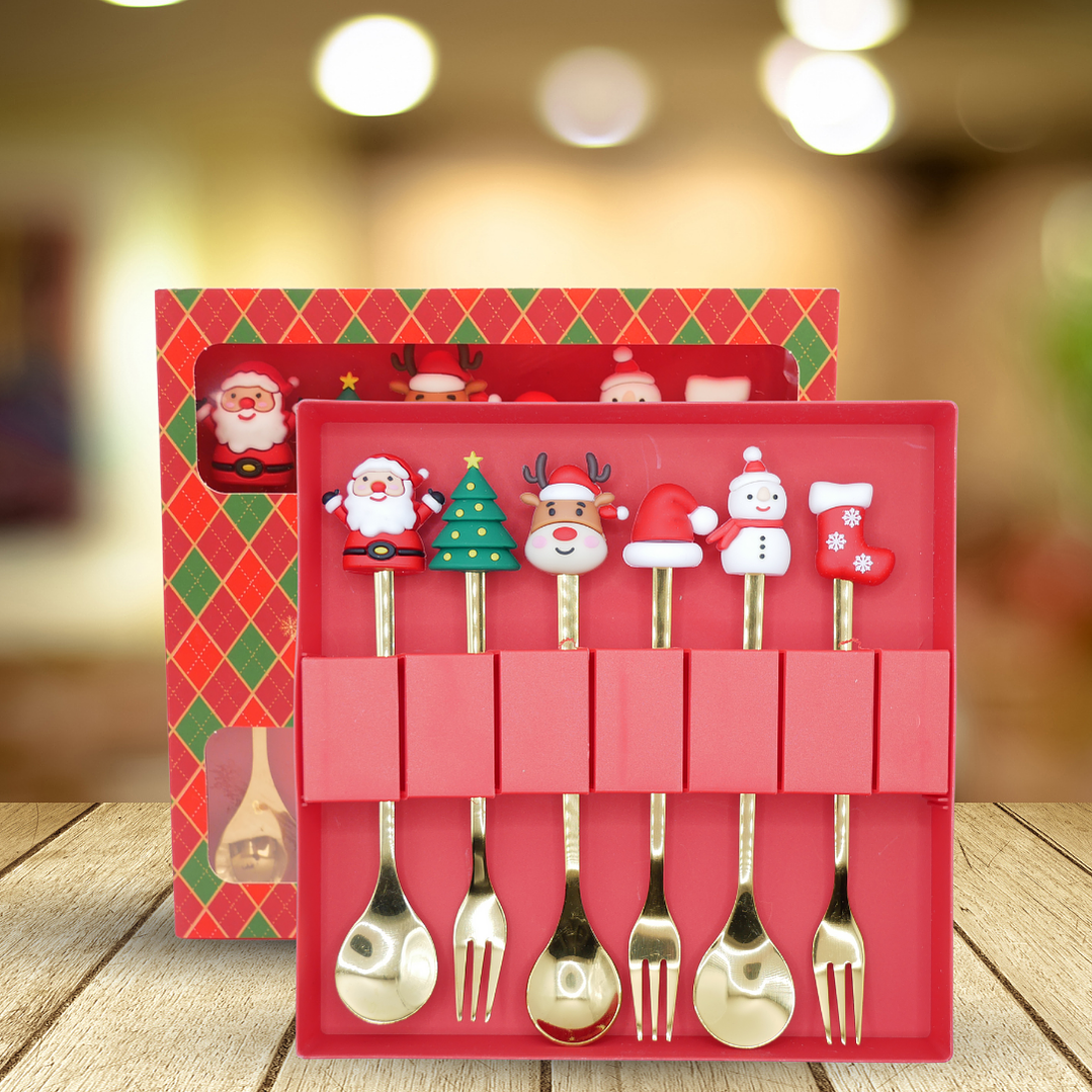 Cubiertos Navideños 2 Opciones a Escoger (6 Piezas cada opción) 2