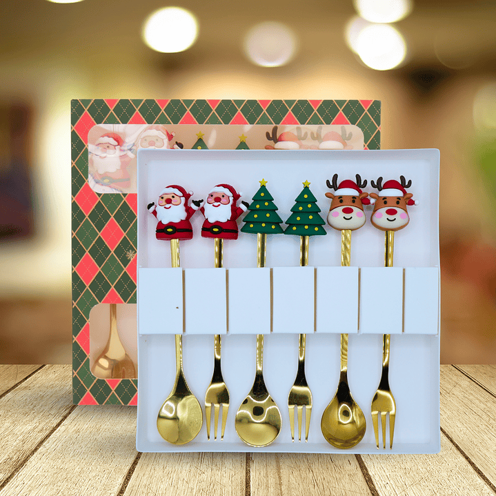 Cubiertos Navideños 2 Opciones a Escoger (6 Piezas cada opción) 4