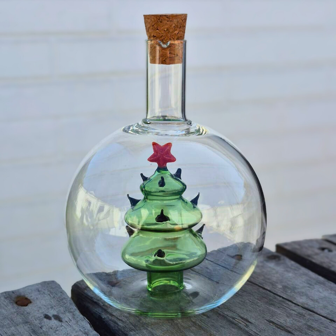 Aceitera Y Vinagrera De Vidrio, Navideña 1