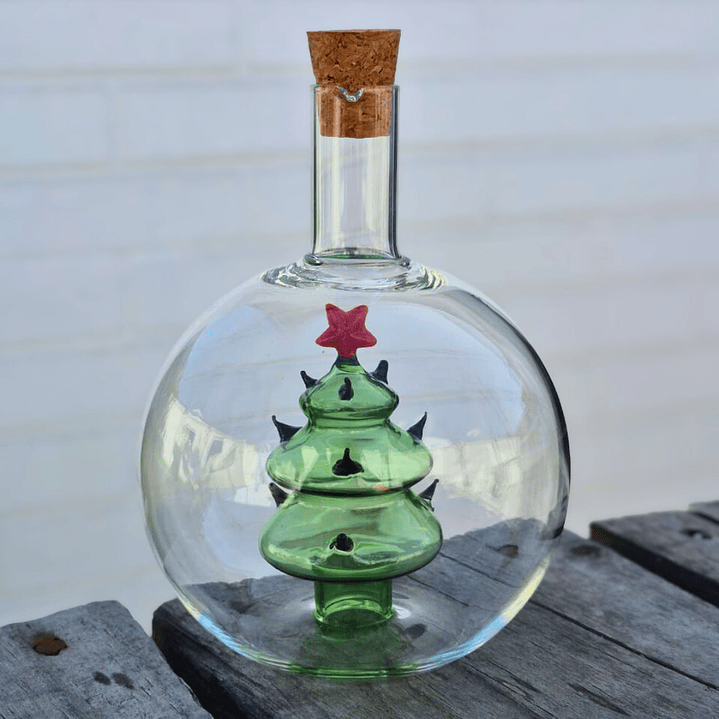 Aceitera Y Vinagrera De Vidrio, Navideña 1