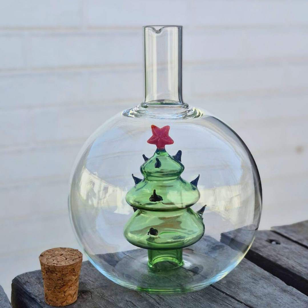 Aceitera Y Vinagrera De Vidrio, Navideña 2