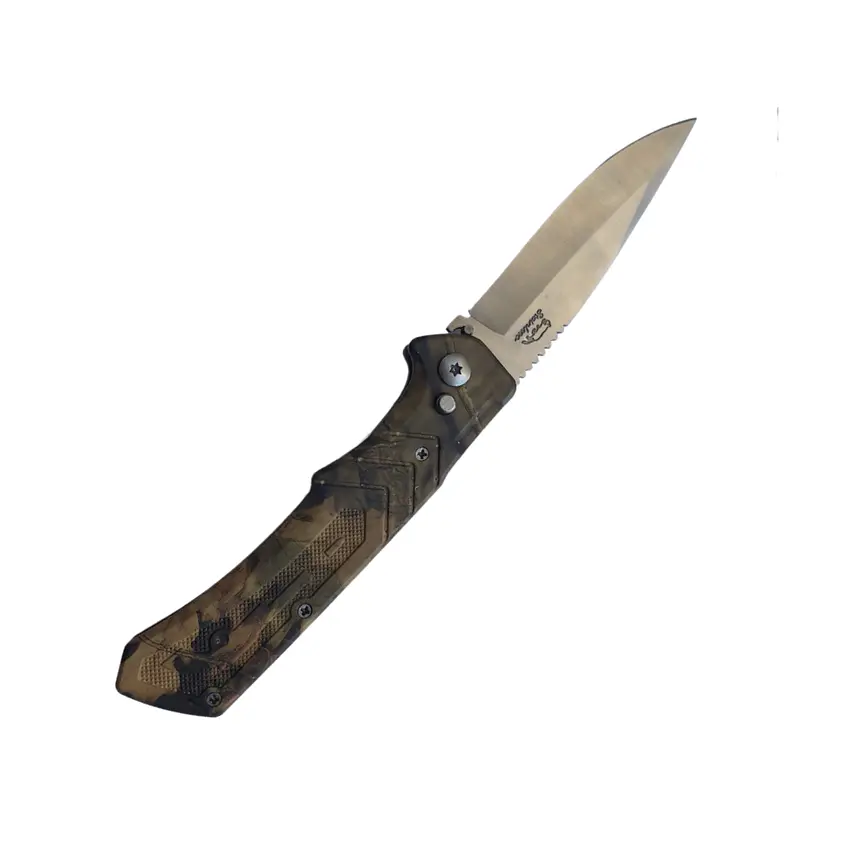Cuchillo Navaja Cortapluma Accion Automatica Camuflaje 1