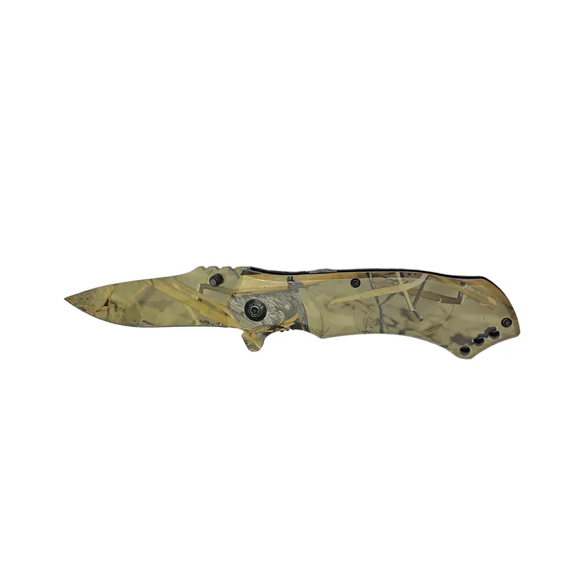 Navaja Cuchillo Corta Pluma Camuflaje Seguro Acción 3