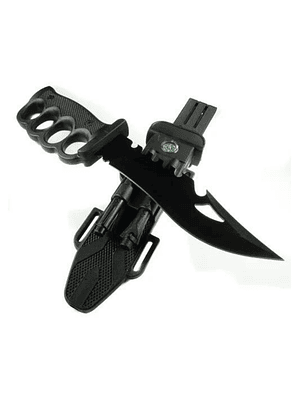 Cuchillo Tactico Manopla Pedernal Super Black Ultra Liviano