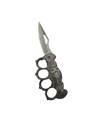 Cuchillo Manopla Calavera Tactico Defensa Camuflada