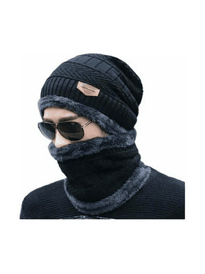 Gorro Lana Beanie Interior Chiporro + Cuello Invierno 