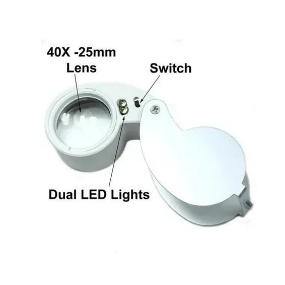 LUPA BOLSILLO 40X - LUZ LED 4