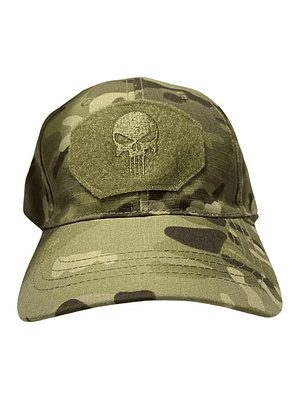 Gorro Jockey Logo Calavera Táctica Multicam
