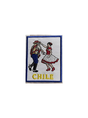 Parche Uniforme Baile Cueca Sin Velcro Borde Azul