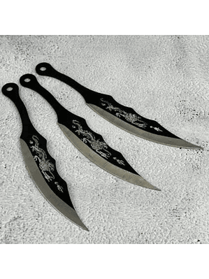 Juego 3 Dagas Cuchillo Tácticos - Trucos Con Funda