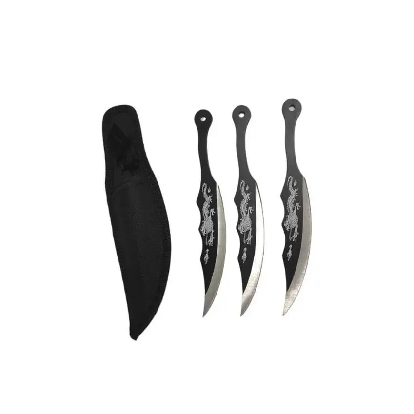 Juego 3 Dagas Cuchillo Tácticos - Trucos Con Funda 3