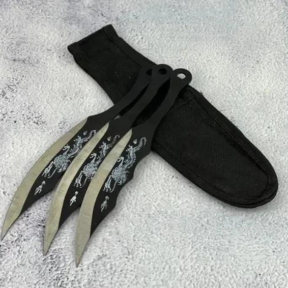 Juego 3 Dagas Cuchillo Tácticos - Trucos Con Funda 5
