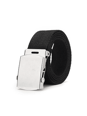  Cinturón Militar Lona Nailon Hebilla Metalizada Basico 125cm