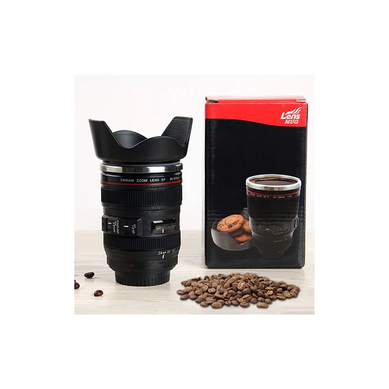 Taza Termo Cafe Tazon Tipo Lente Camara Fotografica Alumino 8