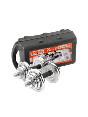 Set Mancuerna pesas Ajustables 20kg  Acero Cromado