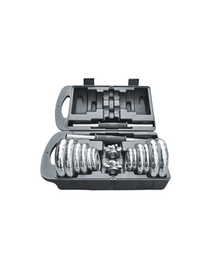 Set Mancuerna pesas Ajustables 20kg  Acero Cromado