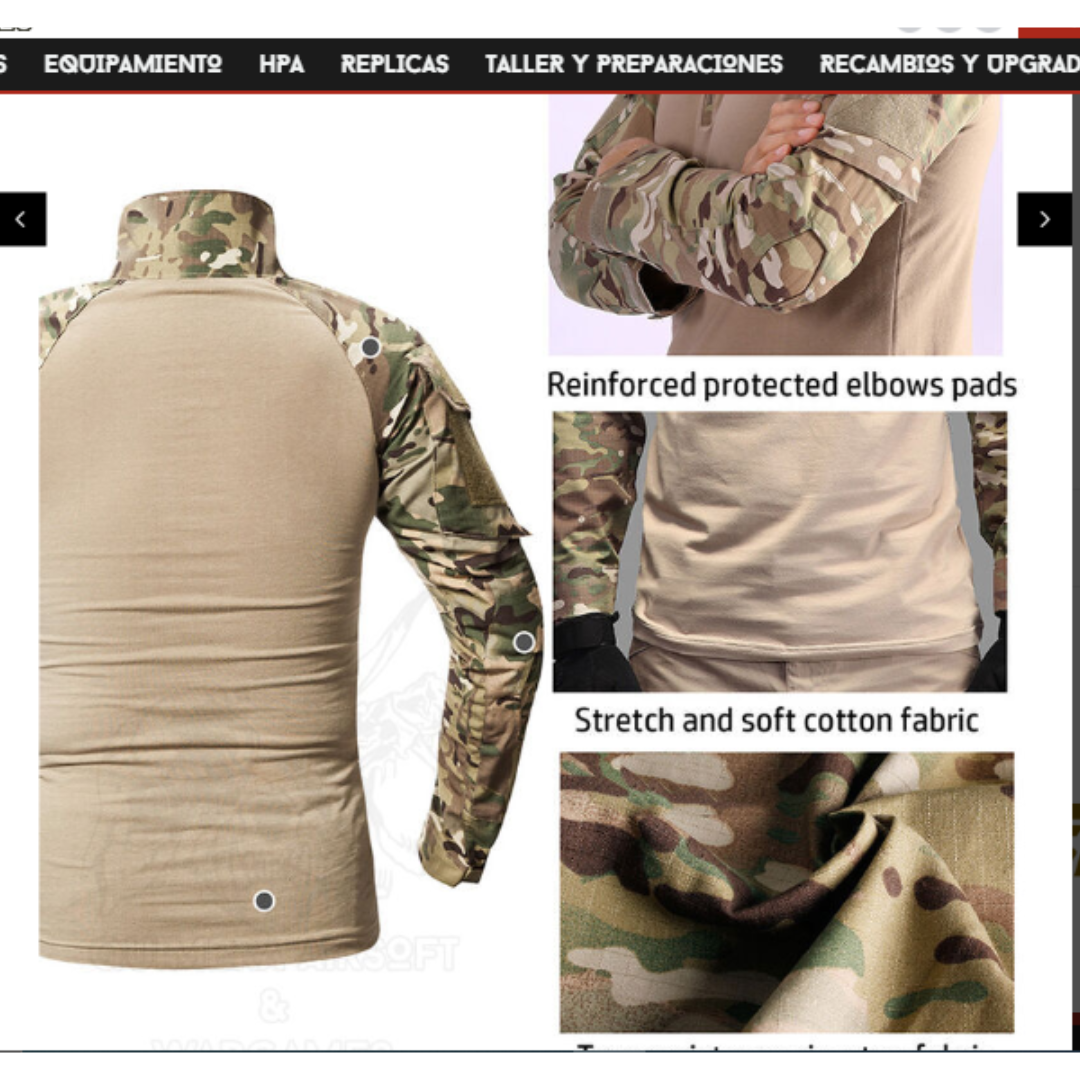 Tenida Completo Militar Tactico Polera + Pantalon + Rodilleras