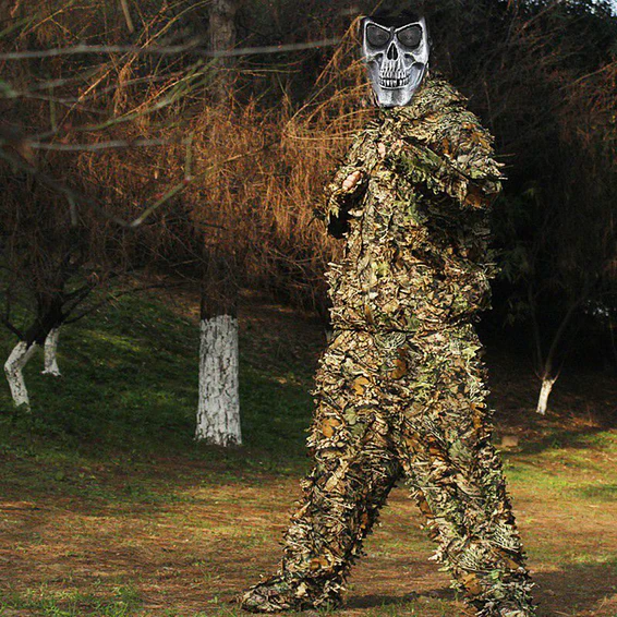 Traje Camuflaje Ghillie 3D Hojas Woodland Camuflaje Airsoft 6