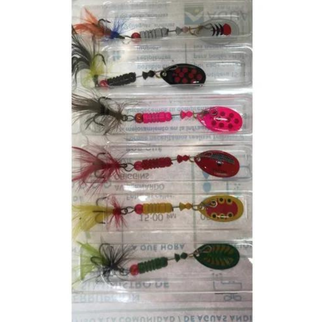 Set De Señuelos Spiner, De Colores Pack 6 Unds Pesca