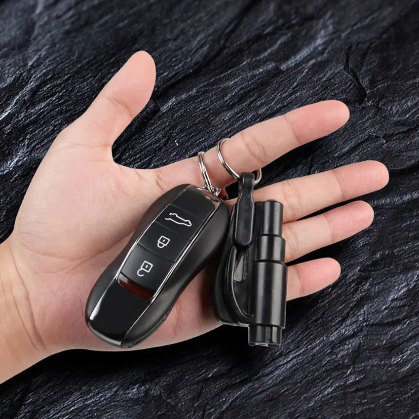 Llavero Seguridad Auto Rompe Vidrio - Corta Cinturón 9