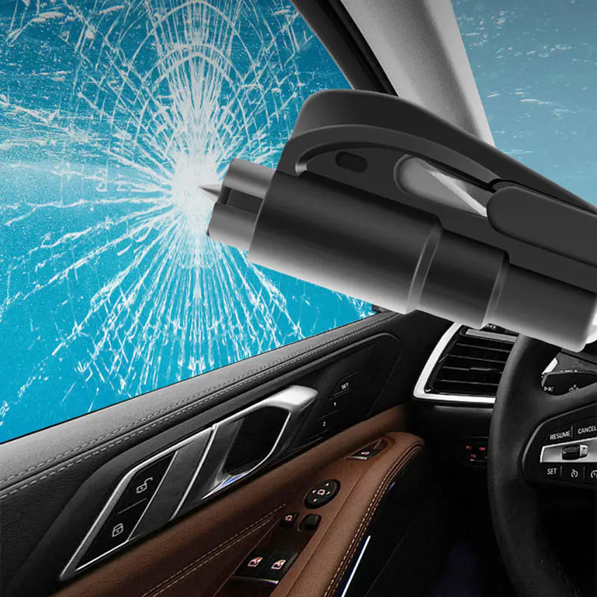 Llavero Seguridad Auto Rompe Vidrio - Corta Cinturón 10