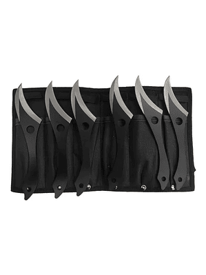 Set Completo 6 Cuchillos Lanzadores Táctico Militar Defensa 