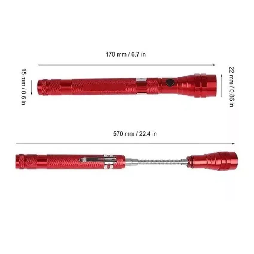 Mini Linterna Led Retráctil Telescópica Con Imán De Bolsillo 13