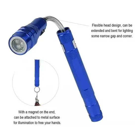 Mini Linterna Led Retráctil Telescópica Con Imán De Bolsillo 12