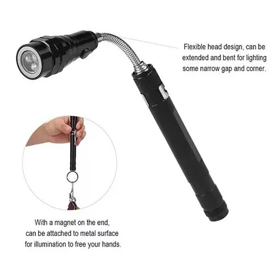 Mini Linterna Led Retráctil Telescópica Con Imán De Bolsillo 14