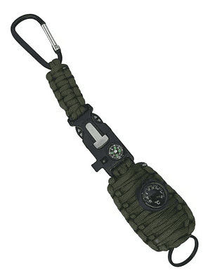 Paracord Kit De Pesca Con Mosquetón Brújula Silbato Pedernal