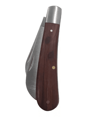 Cuchillo 2 En Uno Corvo + Recto Cortapluma Navaja Madera