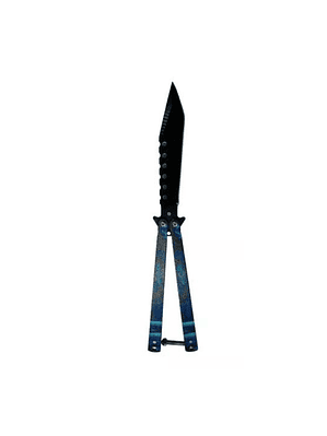 Cuchillo Navaja Mariposa De Supervivencia Con Filo Calavera 