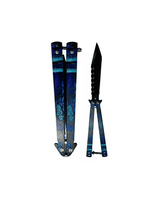 Cuchillo Navaja Mariposa De Supervivencia Con Filo Calavera 