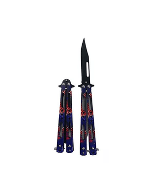 Cuchillo Navaja Mariposa Supervivencia Filo Alas Azul
