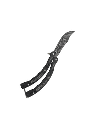  Navaja Mariposa Táctica Calavera Con Filo Supervivencia 