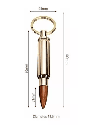 Llavero Destapador Botellas Diseño Bala Fusil Metalico 