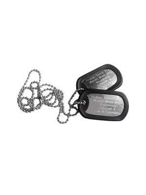 Placa Identificación Militar Plateada PIM + SILENCIADOR 