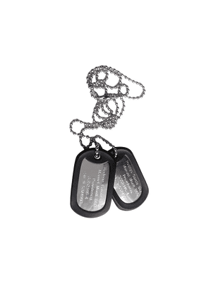 Placa Identificación Militar Plateada PIM + SILENCIADOR 