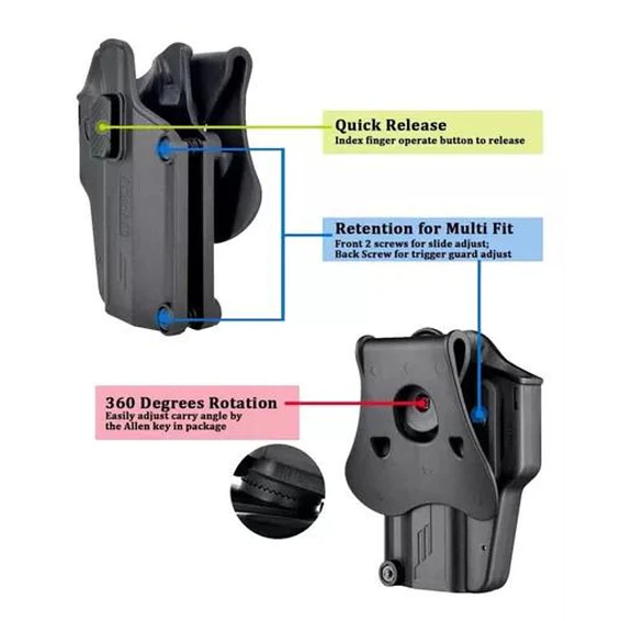 Funda Táctica Universal ARA Glock, SIG SAUER, CZ, RUGER, SPR 3