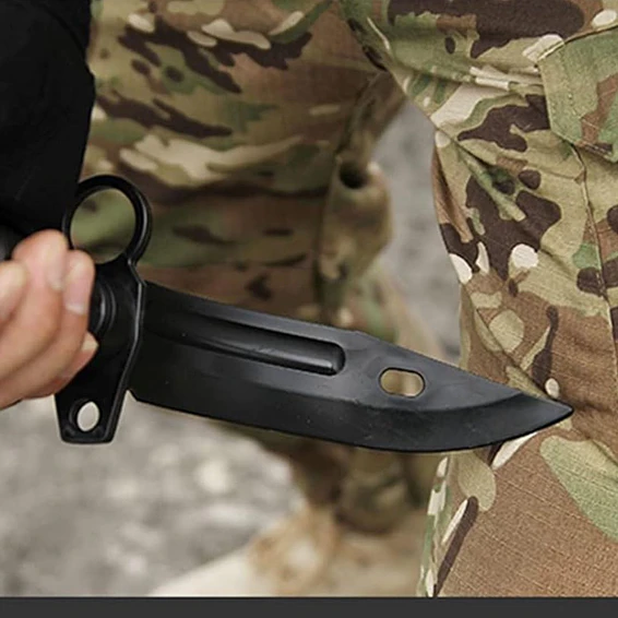 Cuchillo Practica Hoja Goma Funda Entrenamiento Militar 4