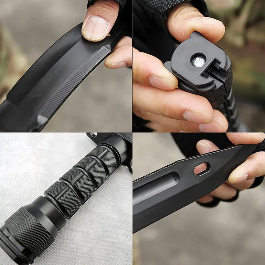Cuchillo Practica Hoja Goma Funda Entrenamiento Militar 5