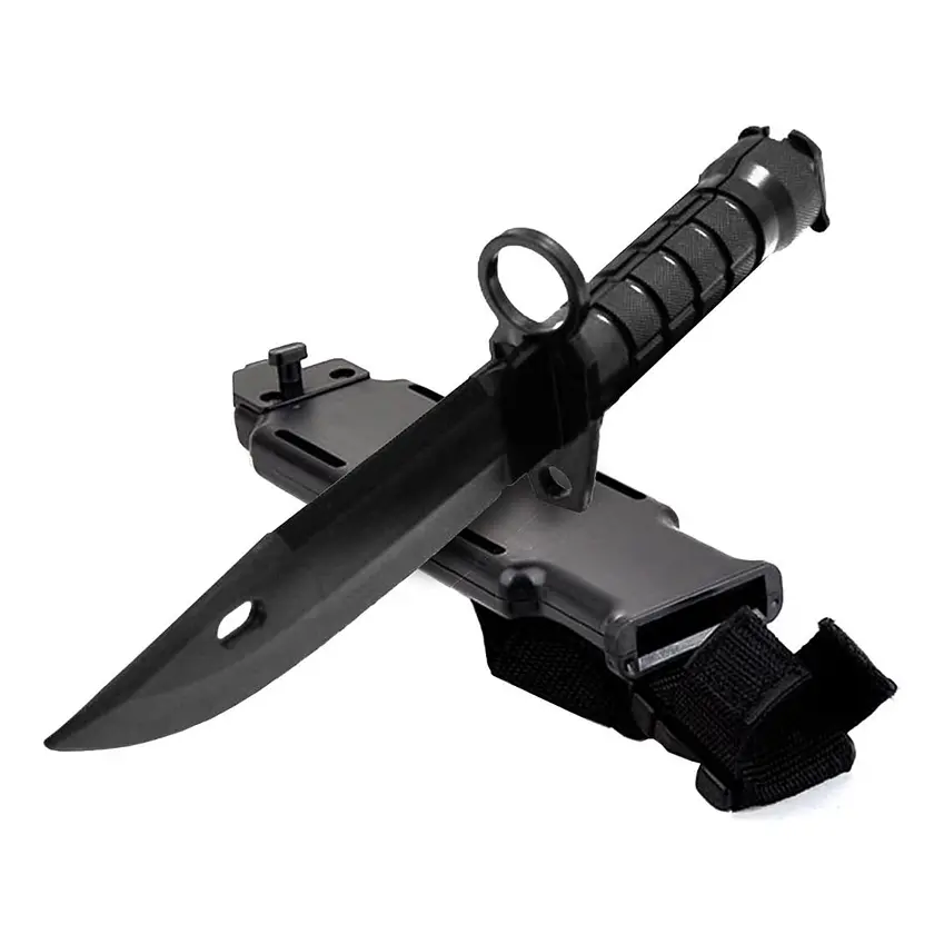 Cuchillo Practica Hoja Goma Funda Entrenamiento Militar 1