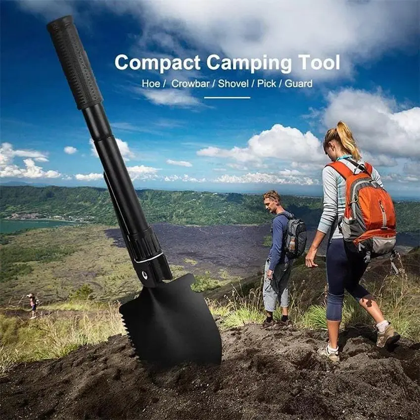 Pala Pico Camping Plegable Negro Camping Trekking Montañismo 6