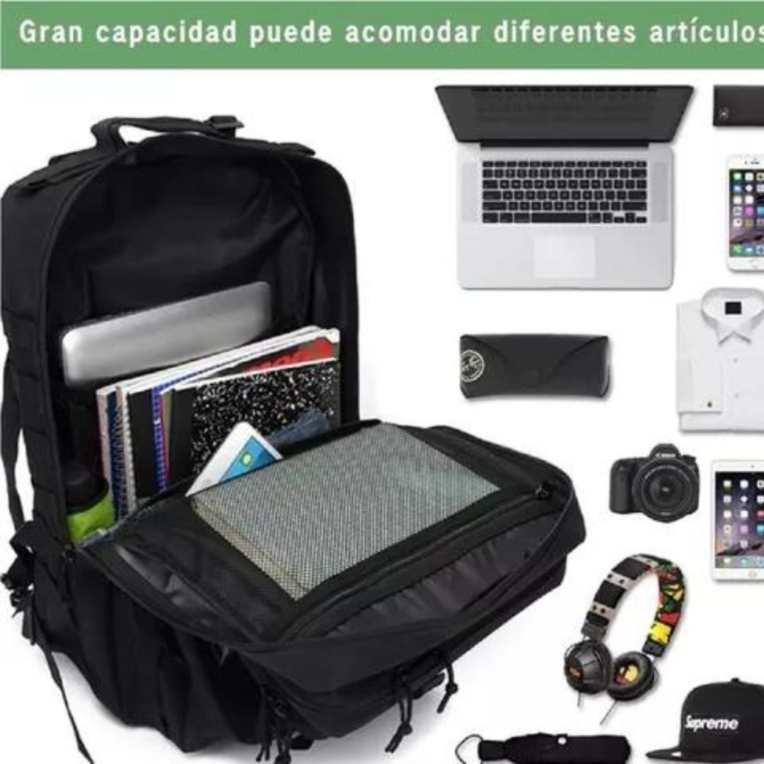 Mochila Outdoor 45 Litros Militar - Viajes Multiuso Camping Notebook